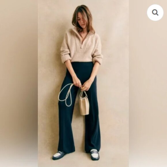 Sezane Matthew merino wool navy pants - Picture 2 of 7